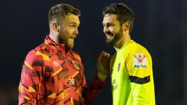 Hearts goalkeepers Zander Clark and Craig Gordon