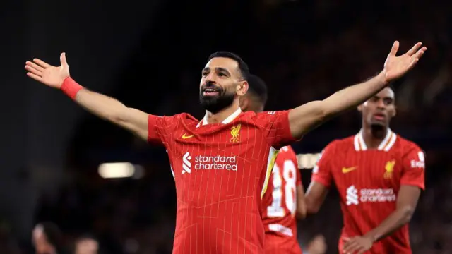 Mo Salah celebrates goal