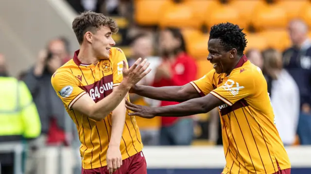 Motherwell's Tom Sparrow and Ibrahim Said at full time