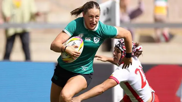 Anna McGann in action for Ireland