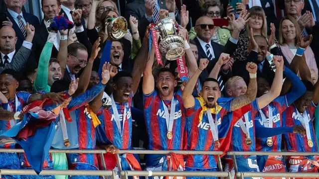 Crystal Palace players celebrate FA Cup victory