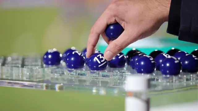 The balls are placed ready for the draw 