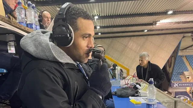 Darel Russell commentating at Millwall versus Norwich