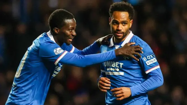 Rangers players celebrating