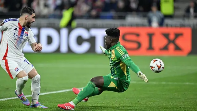 Andre Onana playing for Manchester United