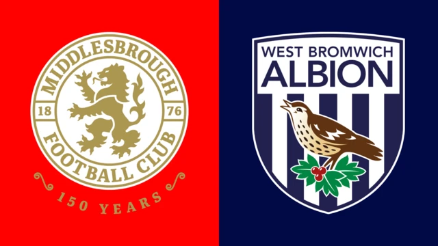 The club crests of Middlesbrough and West Brom side by side