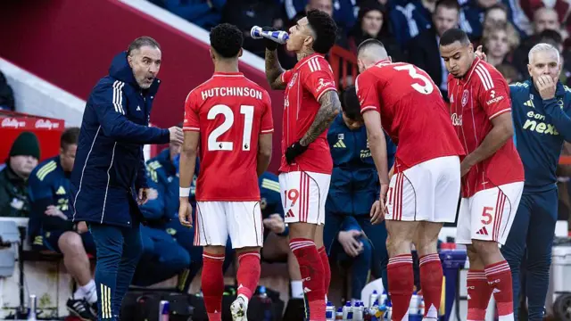 Nottingham Forest's manager Vitor Pereira coaches his team