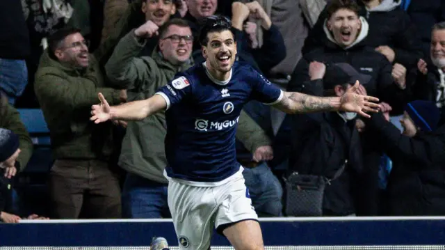 Tristan Crama celebrating scoring the winning goal against Southampton
