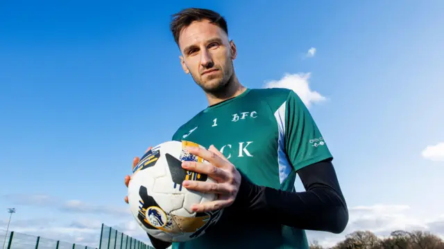 Raphael Sallinger at Hibernian's training ground