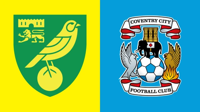 Side-by-side of Norwich City and Coventry City club badges