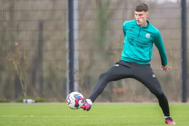 Joel Cotterill in Swansea training