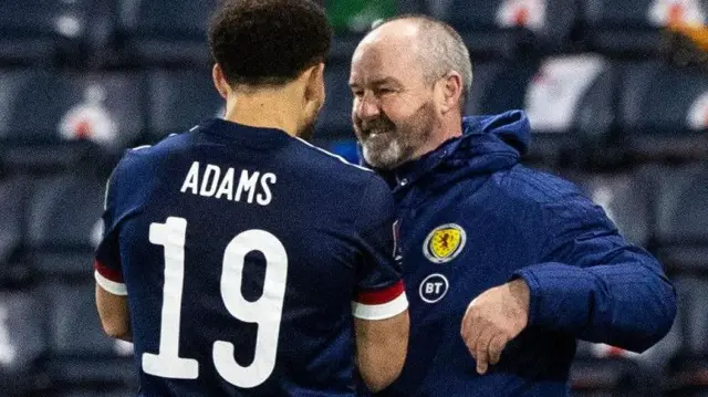 Che Adams and Steve Clarke