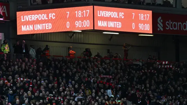 Liverpool beat Manchester United 7-0.