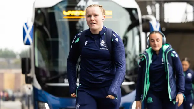 Scotland's Meryl Smith pre-match during an Autumn Test match between Scotland and Wales at the Hive Stadium, on September 06, 2024, in Edinburgh, Scotland.