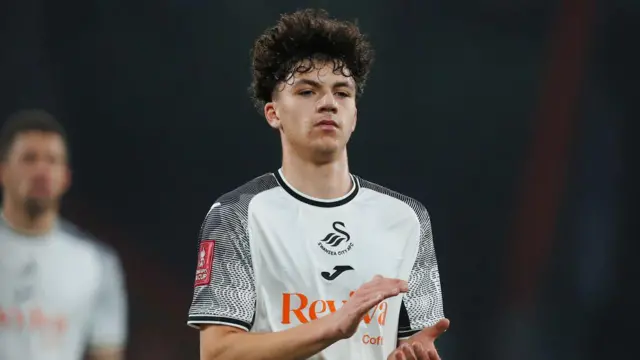 Filip Lissah after his Swansea debut in 2024