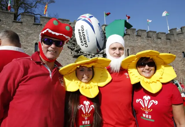 Welsh fans in Cardiff