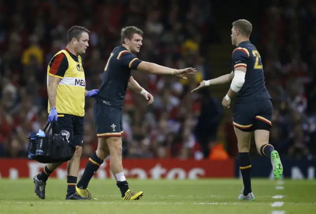 Dan Biggar comes off for Rhys Priestland