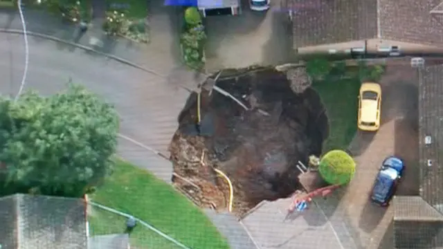 "Sinkhole" in Fontmell Close, St Albans