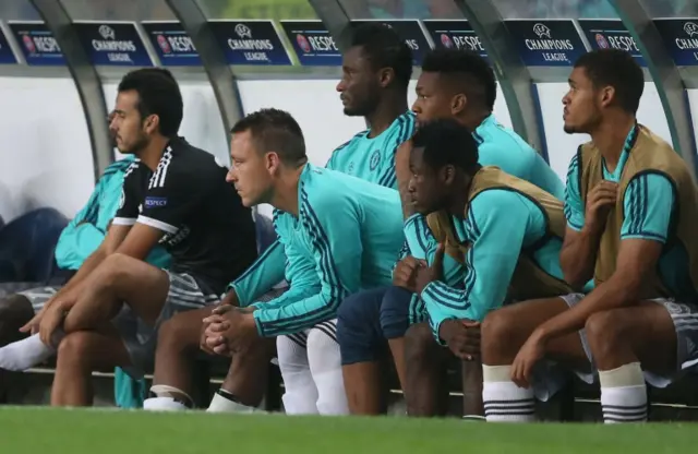 John Terry on the Chelsea bench