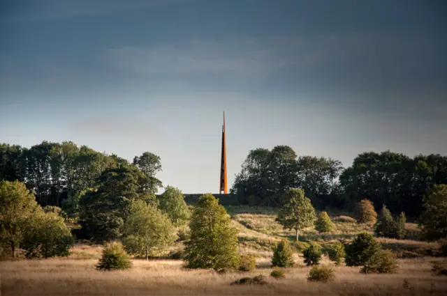 The Bomber Command memorial spire on Canwick Hill, Lincoln