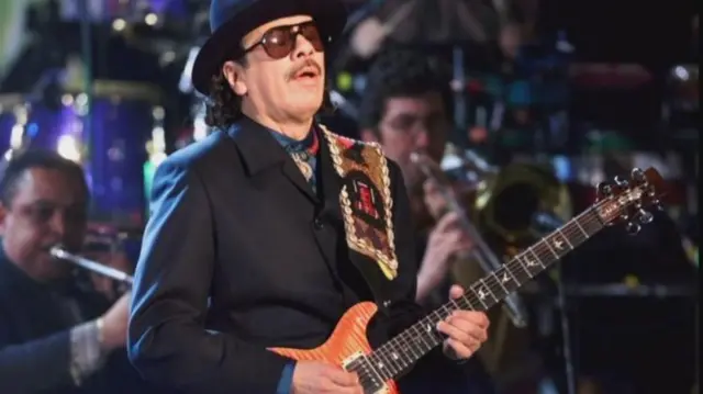 Carlos Santana performs at the 42nd Grammy Awards in 2000