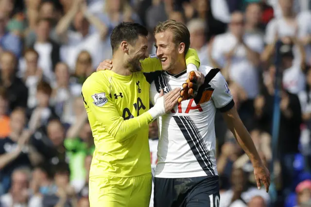 Hugo Lloris and Harry Kane