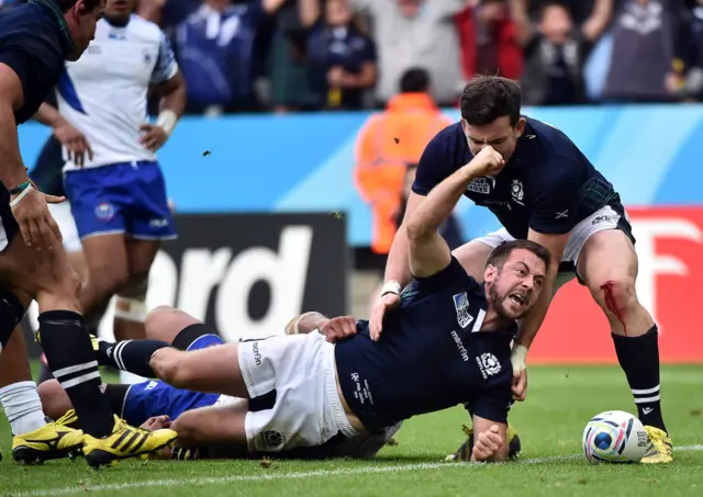 Greig Laidlaw celebrates