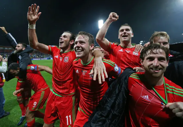 Wales celebrate qualification
