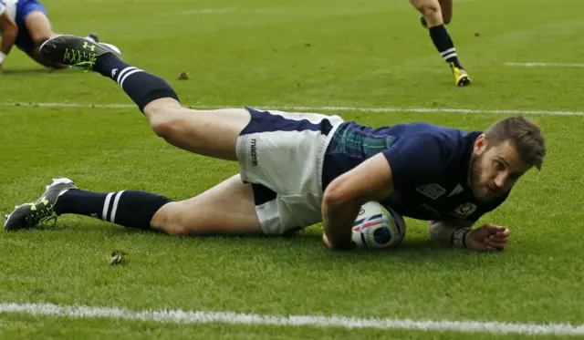 Tommy Seymour scores the try