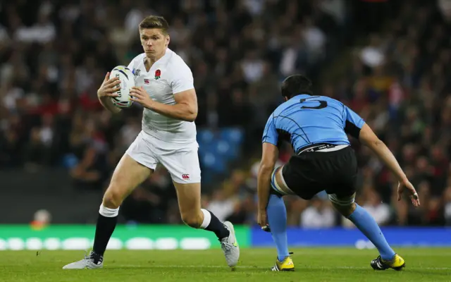 Owen Farrell in action for England