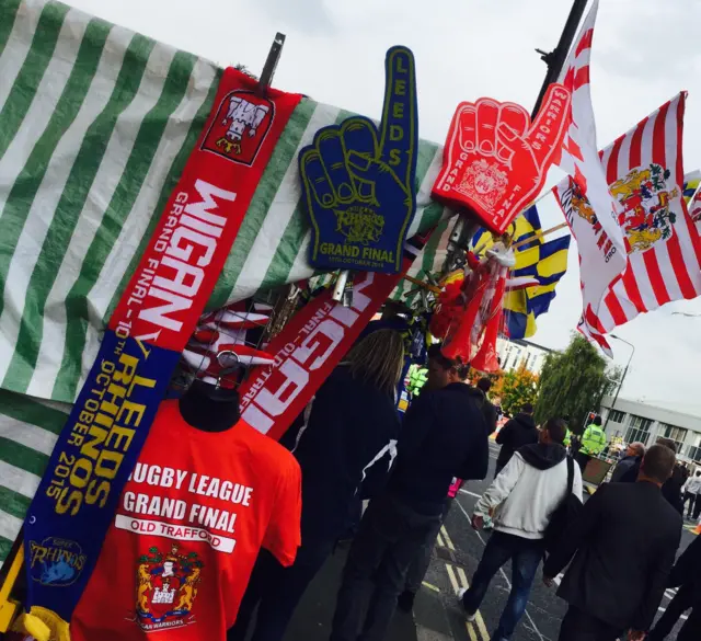 Leeds and Wigan flags