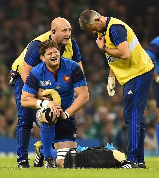 Pascal Pape reacts after a clash