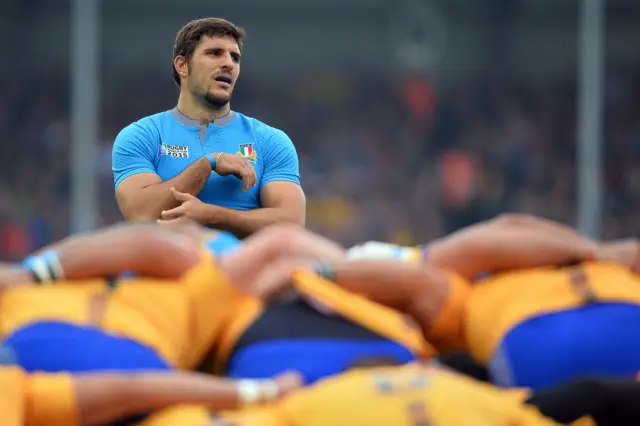 Giovanbattista Venditti stands by the scrum