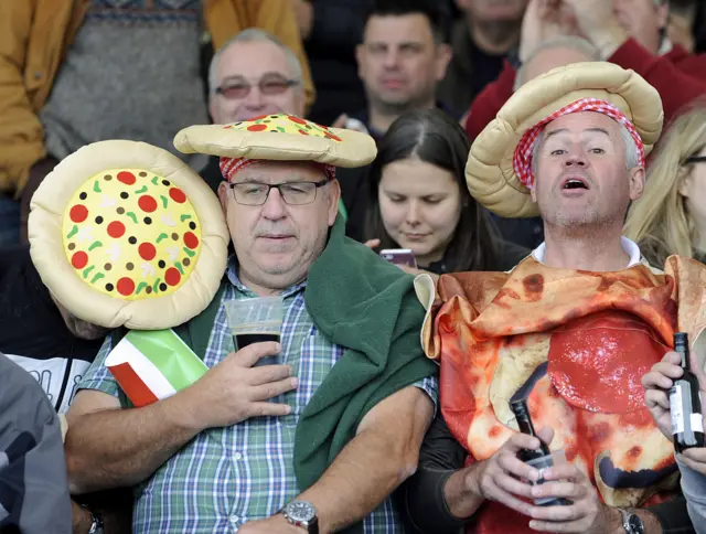 Fans in fancy dress at Sandy Park