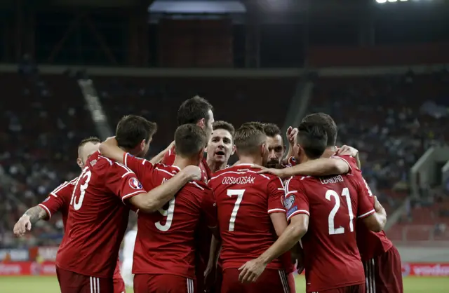 Hungary celebrate scoring