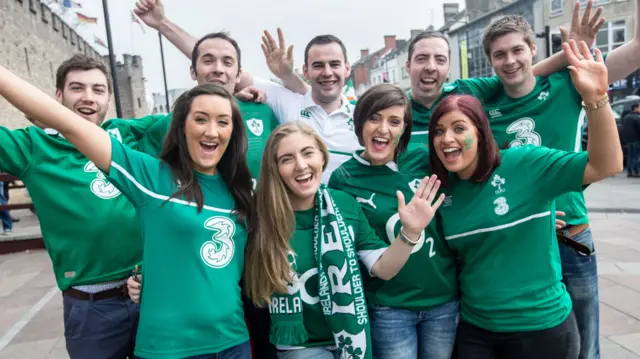 Ireland fans in Cardiff