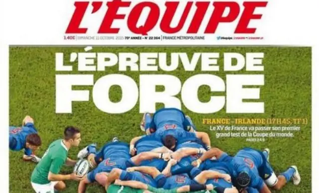 L'Equipe front page