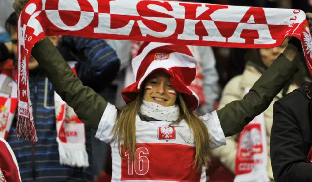 A Poland fan in the crowd