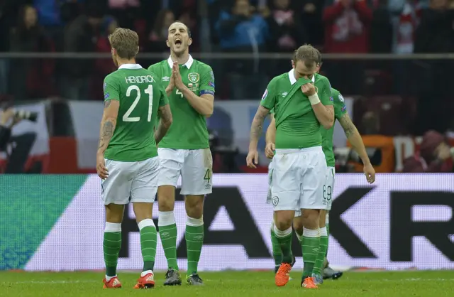 Ireland players look dejected