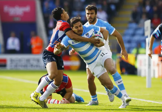 Horacio Agulla on the attack for Argentina