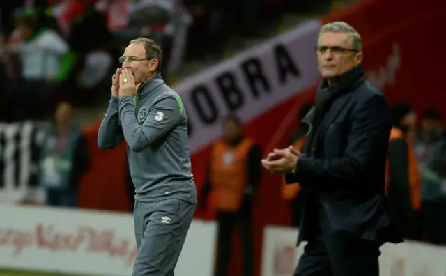 Martin O'Neill shouts instructions from the touchline