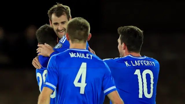 Craig Cathcart celebrates scoring