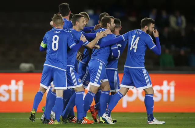 Nothern Ireland celebrate