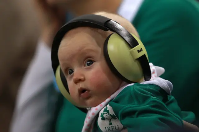 Young Ireland fan watches play