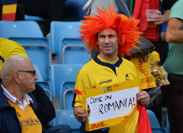 A Romanian fan in the crowd