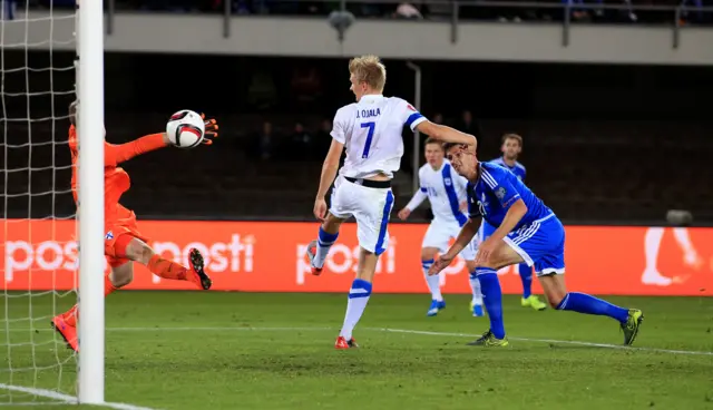 Craig Cathcart headers Northern Ireland in front