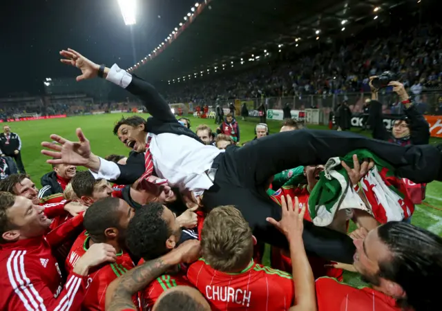 Wales celebrate