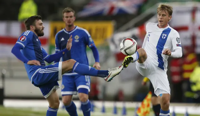 Stuart Dallas in action for Northern Ireland