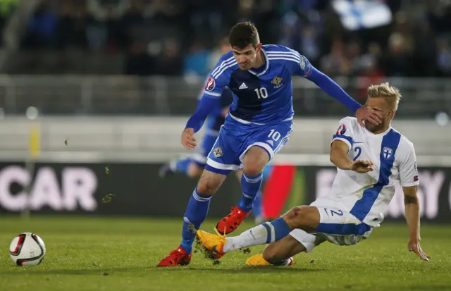 Kyle Lafferty in action for Northern Ireland