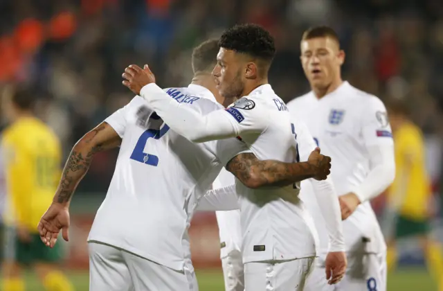 Alex Oxlade-Chamberlain celebrates